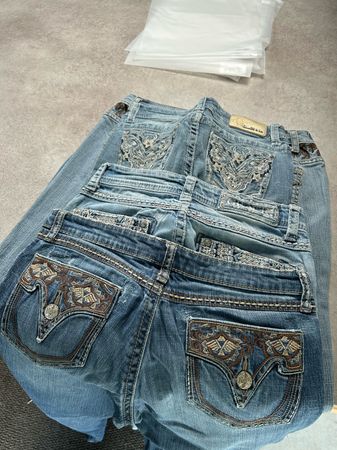 y2k bestickte Bootcut-Jeans vintage | Versand aus Deutschland