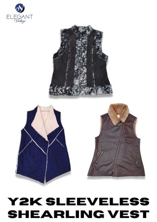 Y2K Sleeveless Shearling Vest - EV2289
