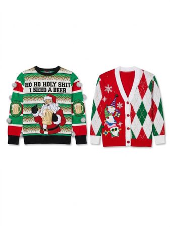 (FV-2657) Maglioni Brutti di Natale Vintage – Maglieria Festiva Novità All'Ingrosso