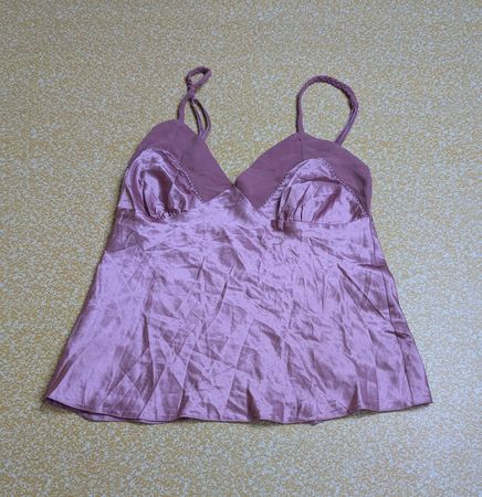 TH421 Y2K Vintage Silk Lace Trim Top | 2000s Cami Top Wholesale