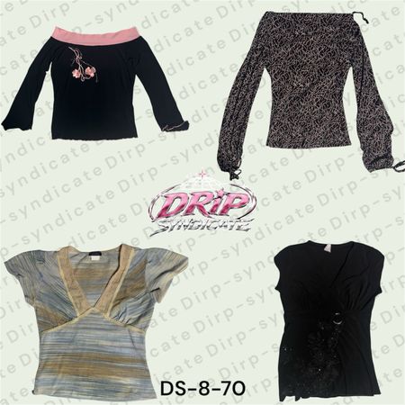 Y2K Long Sleeve Tops – Retro Slim Fit Streetwear Shirts (DS-8-70)