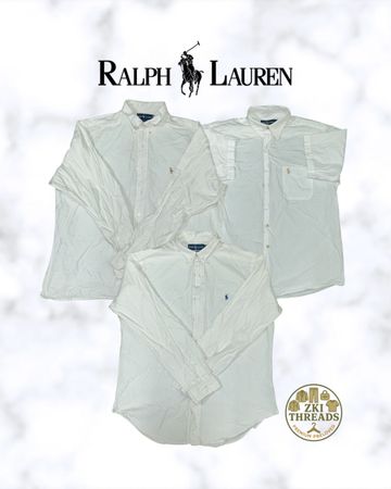 Ralph Lauren White Button Up Shirts (ZKI-137)