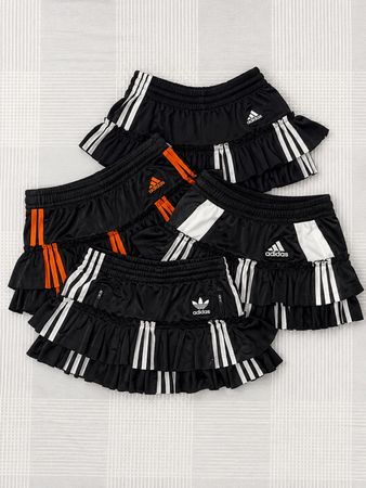 Upcycled Adidas Ruffle Mini Skirt (DV -06)