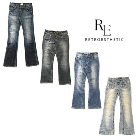 Y2K Paris Hilton Era Girl Denim Jeans RE-3794
