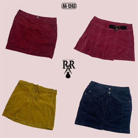 Y2K IT Girl Corduroy Mix Skirts (AA-1243)