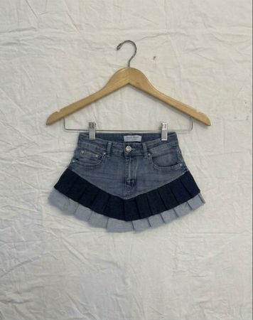 Upcycle Y2k Style Denim Skirt (Dv-9-233)