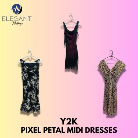 Y2K Pixel Petal Dresses - EV1330