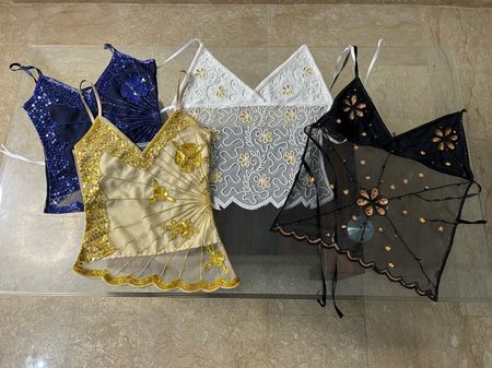 Sequin Mesh Strappy Unbranded Beaded Tops