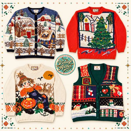 Suéteres Vintage Festivos de Novidade Mix: 10pcs (S11)