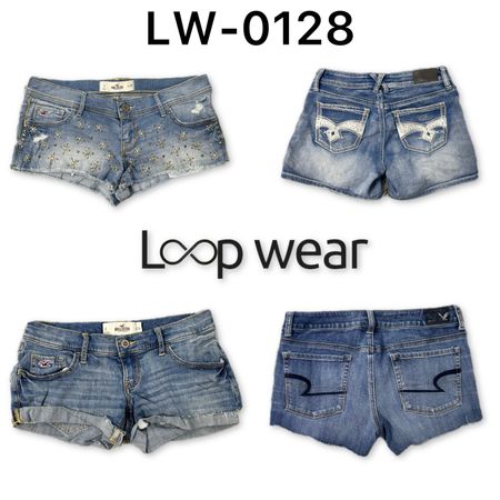 Y2K  Cuffed & Whiskered Low-Rise Jean Shorts