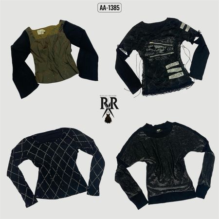Y2k Black Rave Full Sleeve Tops (AA-1385)