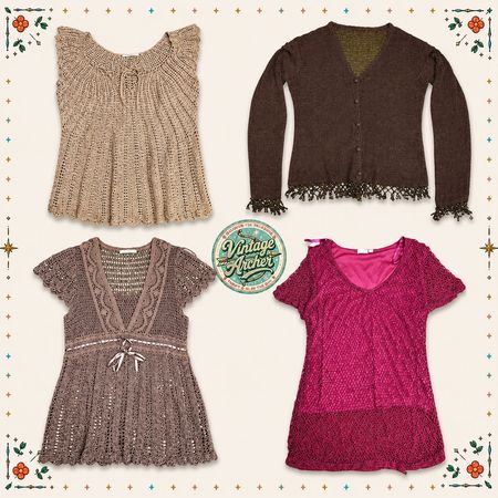 Y2K Coquette Crochet Knit Bundle 10pcs (R1)