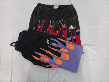 CR10803 Upcycled Mix-Branded Flame Shorts