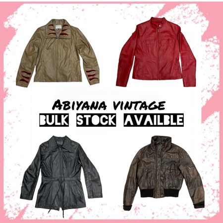 Y2K Leather Jacket Lot - Brown Bomber, Red Moto, Black Trench Coat,-AV-146