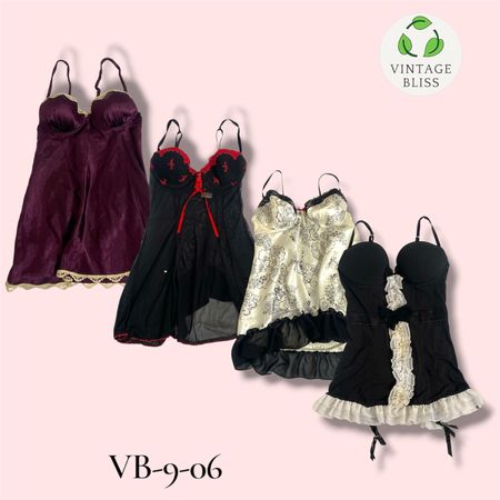 Y2K Vintage Baby Doll Tops Wholesale Bundle – 8 Piece Lot | Assorted Styles & Colors(VB-9-06)