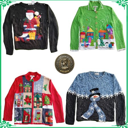 Vintage Heavy Knit Novelty Jumper Sweater Ugly Christmas Cardigans Lot A92
