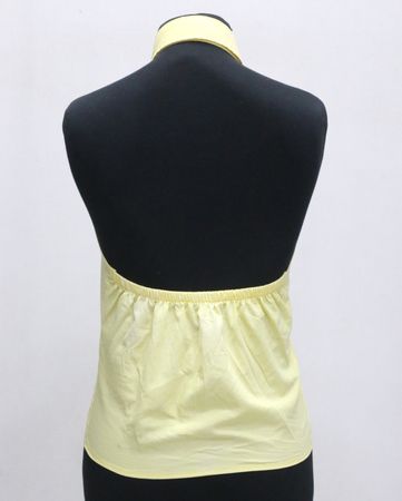 CR2016 UPCYCLED OPEN-BACK HALTER SHIRT TOP