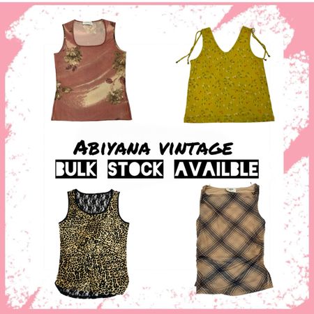 Y2K -Av-152 Mesh Tank Top Bundle - Floral, Leopard & Check Print Tops