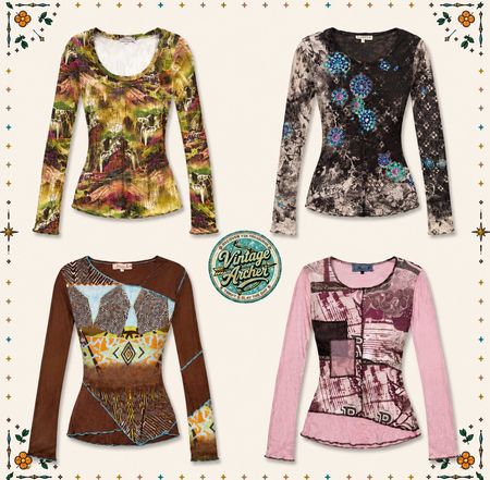 Retro Diva Chick Euro Mesh Tops: 9pcs