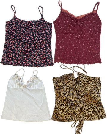 Vintage Y2K Cami & Strappy Top Mix – 12 Pieces