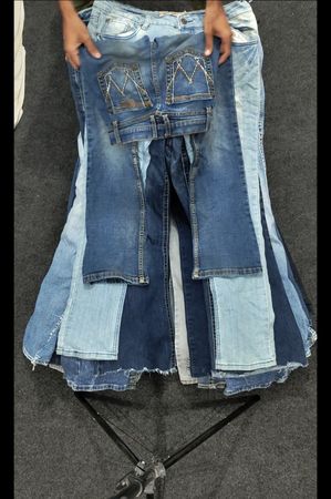 Y2K Embellished Jeans Backprints ABC