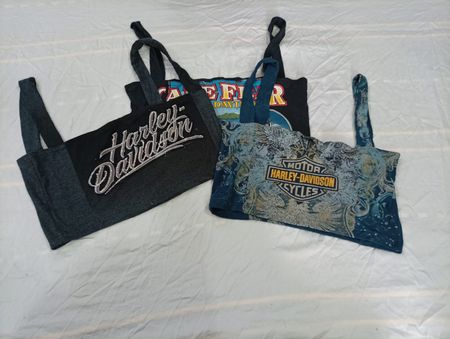 CR10919 Upcycled Harley Cropped Tops