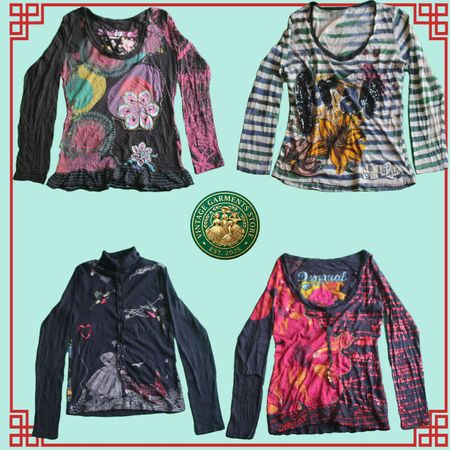 Desi Gull Y2K Printed Blouse Bundle • Vintage Aesthetic Retro Full Sleeve Lot (7 PCS)