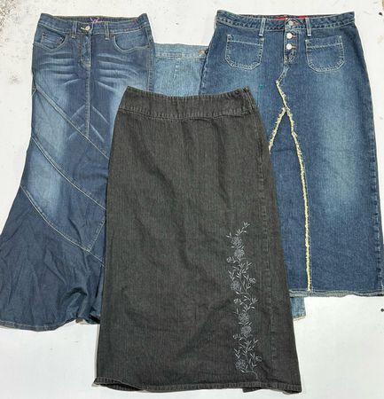 Y2k Denim Long Skirts (1448)