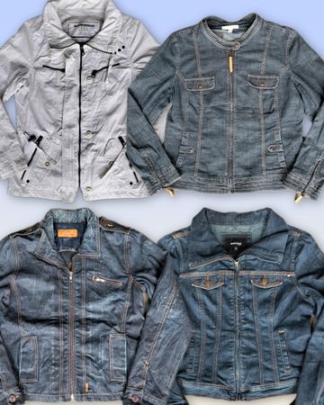 Veste ajustée en denim à fermeture éclair 24 pièces