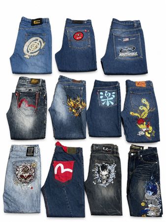 All brand mix japanese brands jeans big pocket Evisu KANI Southpole Available quantity 100 pcs