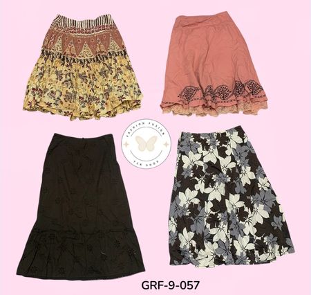 Y2K Vintage Cotton Skirts | Women’s 2000s Cotton Skirt Collection | Wholesale (GRF-9-057)