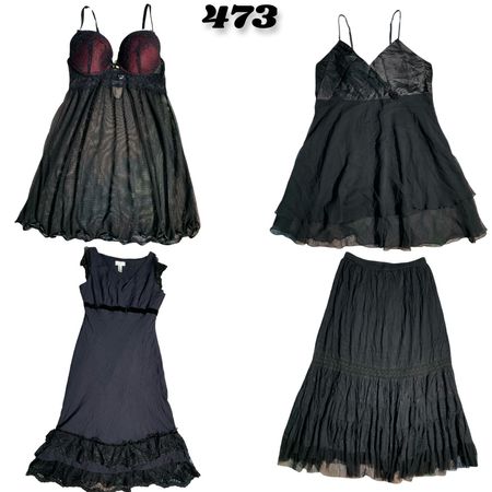 All Black Mix Bridle Party Dresses , Skirts & Tops #473.