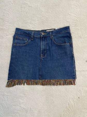Saia de Jeans Upcycle com Tapeçaria (Dv-10-15)