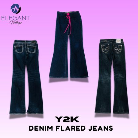 Jeans a zampa d'elefante in denim Y2K - EV1436