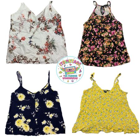 Y2K Vintage Floral Camis – 11pcs Wholesale | VR384 🌸🔥