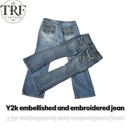 Y2k embroidered and embellished jeans #141