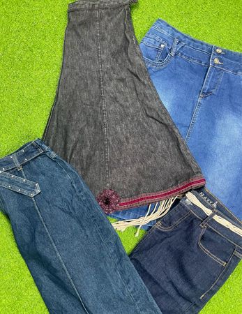 Denim fashion mid skirt id  104