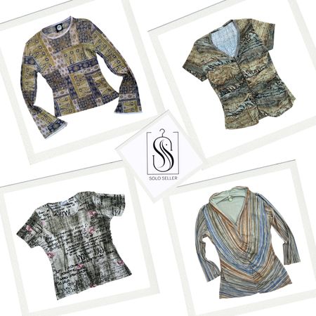 Y2K Green Nature Vibe Mix Tops