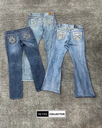 Y2K Verzierte Bootcut / Flared Jeans - #240826