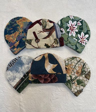 Upcycle Tapestry printed Beanie