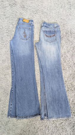 ***Y2K gestickte Denim – Schlaghose Fashion-Kollektion***