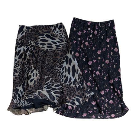 Saia Midi Vintage Y2K – Estampa de Leopardo e Floral