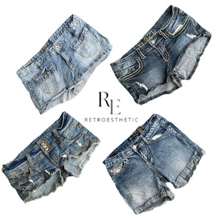 Y2K PARIS HILTON ERA GIRL DENIM SHORTS RE-3617