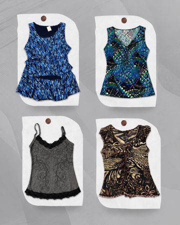 Y2K Grunge Poly Blusen