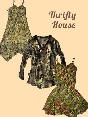 Y2K Safari Chic Dresses(TH/541)