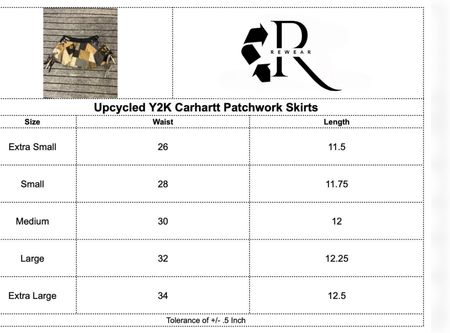Upcycled Y2K Carharrt Patchwork Skirt
