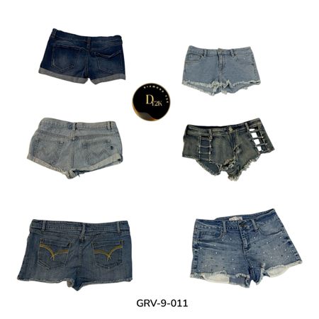 Shorts en denim pour femmes – Style vintage Y2K (GRV-9-011)