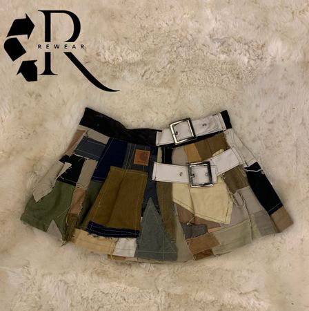 Upcycled Carharrt Patchwork Mini Skirt