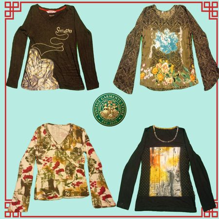 Ladies blouse Y2K Retro Style Vintage Style Ladies Blouse | Full Sleeve Assorted Bundle Lot