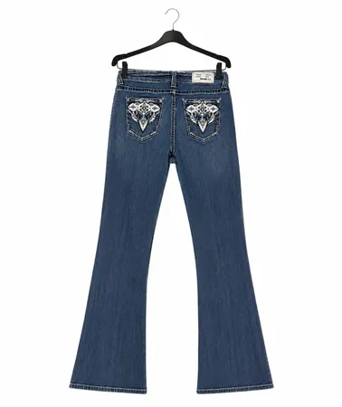 Embellished and Embroided Bootcut/Flared Jeans